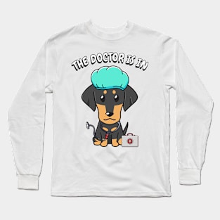 Cute dachshund dog is a doctor Long Sleeve T-Shirt